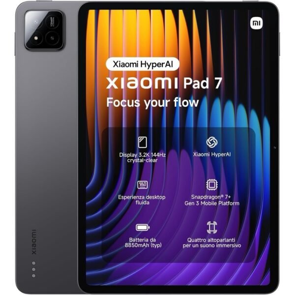 Xiaomi Pad 7 AI WiFi Tablet Global Version (8GB+256GB) 11.2” 3.2K 144Hz Display, 8850mAh Battery, Bluetooth 5.4, 4 Speakers, 13MP Camera Model 2410CRP4CG